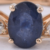 1.43 Ct Oval Natural Sapphire 14K Gold Ring