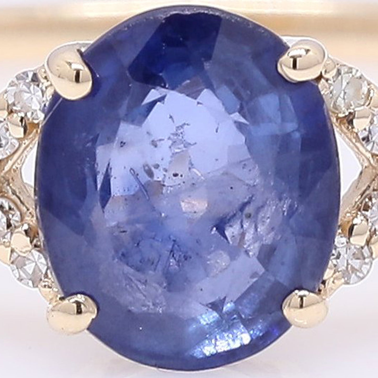 1.14 Ct Oval Mixed Cut Natural Sapphire 14K Gold Ring