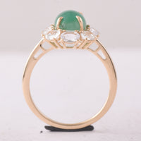 3.46 Ct Oval Emerald 9K Gold Ring
