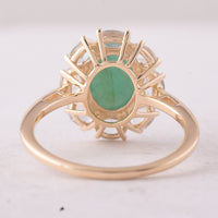 3.46 Ct Oval Emerald 9K Gold Ring