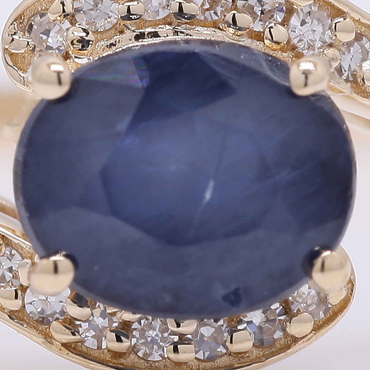 1.22 Ct Oval Mixed Cut Natural Sapphire 14K Gold Ring