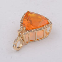 2.31 Ct Trillion Fire Opal 9K Gold Pendant