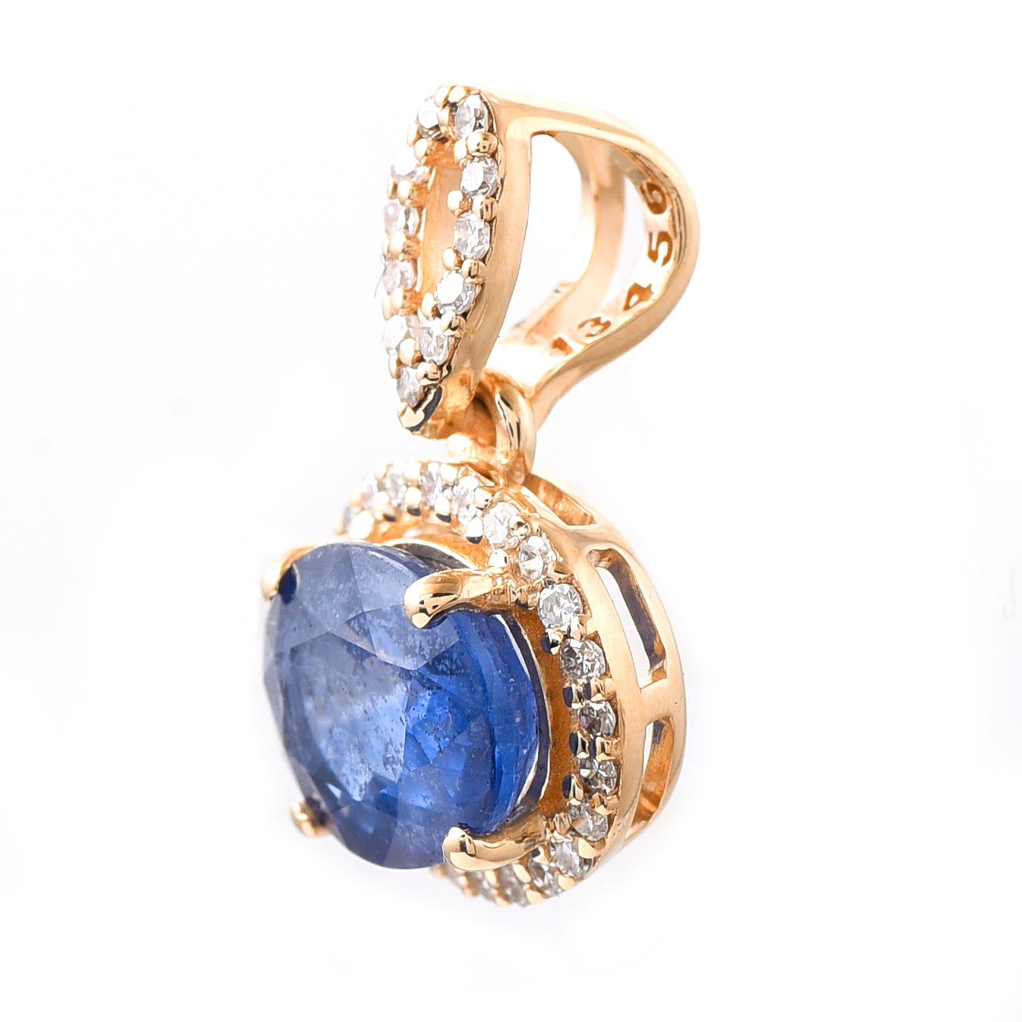 1.51 Ct Oval Sapphire 14K Gold Pendant