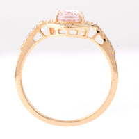 1.49 Ct Oval Mixed Cut Natural Pink Sapphire 14K Gold Ring