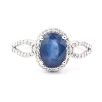 1.83 Ct Oval Mixed Cut Natural Sapphire 950 Platinum Ring