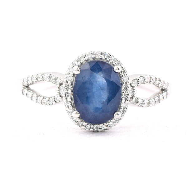 1.83 Ct Oval Mixed Cut Natural Sapphire 950 Platinum Ring