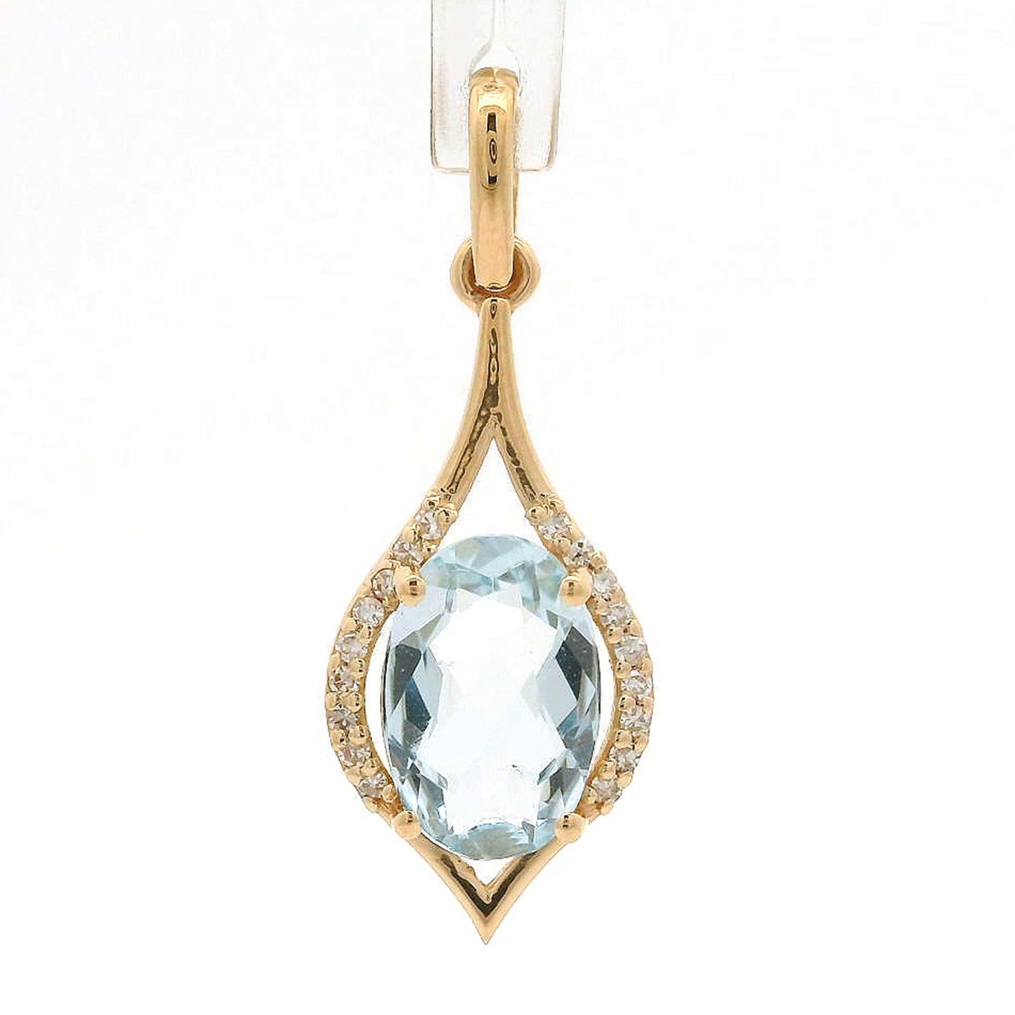 1.11 Ct Oval Aquamarine 14K Gold Pendant