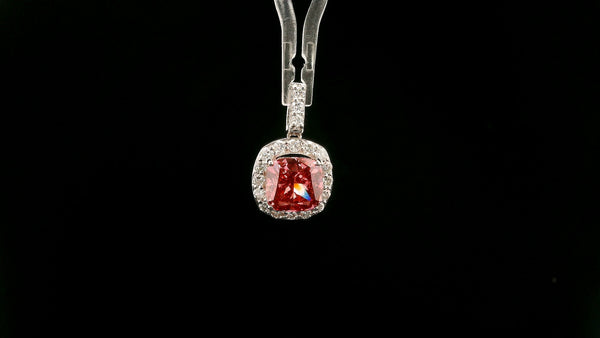 2.56 Carats Pink Lab Grown Diamond 14K Gold Pendant
