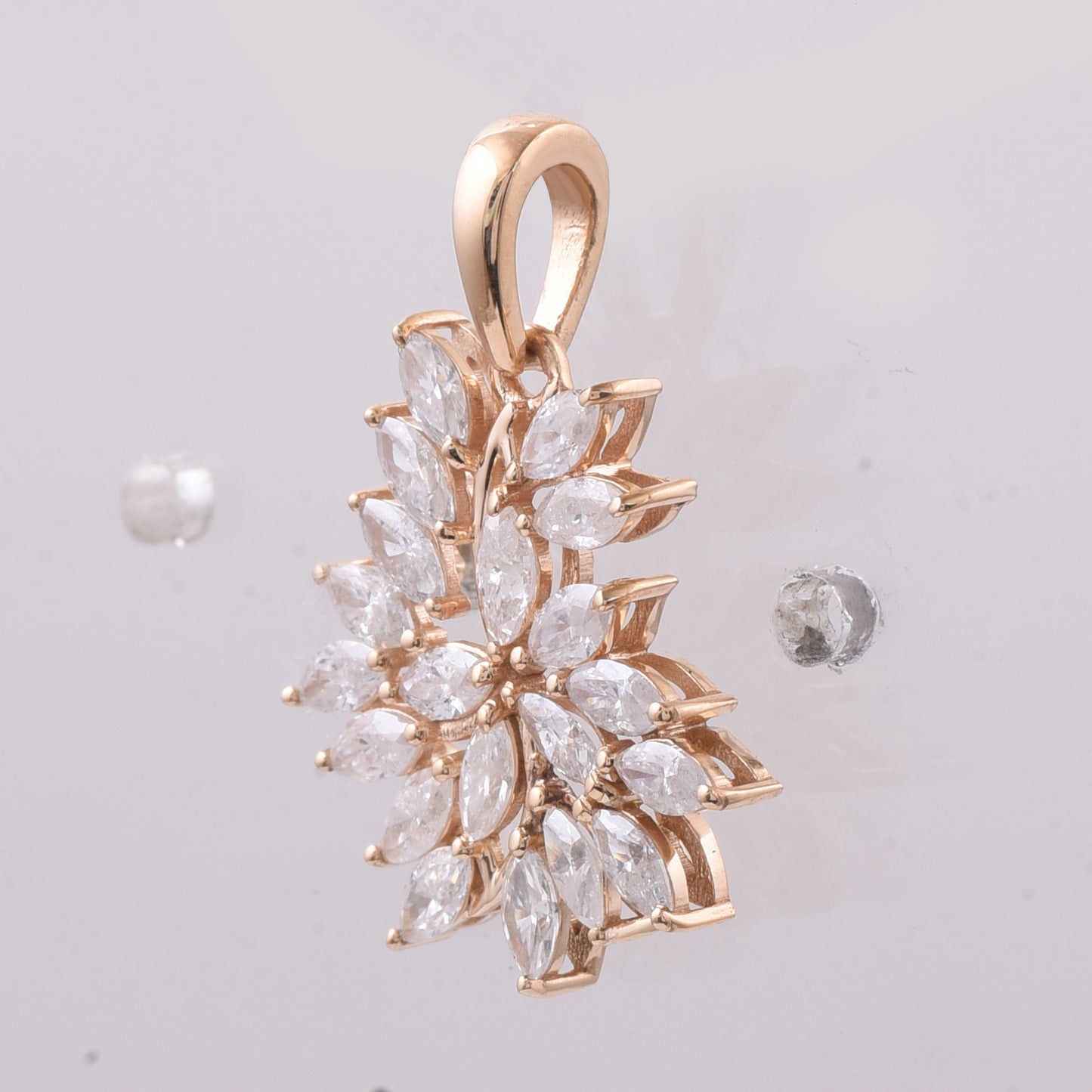 1.04 Ct Marquise Natural Diamond 14K Gold Pendant