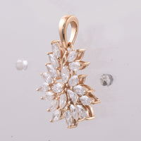 1.04 Ct Marquise Natural Diamond 14K Gold Pendant