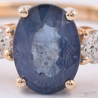 1.41 Ct Oval Natural Sapphire 14K Gold Ring