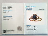 1.27 Ct Oval Mixed Cut Natural Sapphire 14K Gold Ring