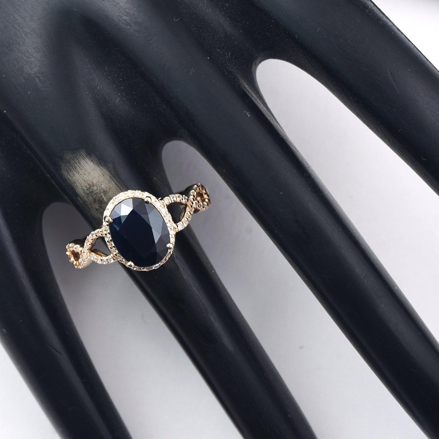 2.49 Ct Oval Mixed Cut Natural Sapphire 14K Gold Ring