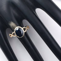 2.49 Ct Oval Mixed Cut Natural Sapphire 14K Gold Ring