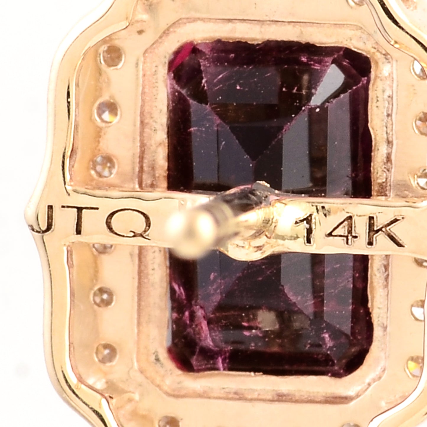 2.36 Ct Emerald Cut Natural Tourmaline 14K Gold Earrings