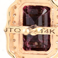 2.36 Ct Emerald Cut Natural Tourmaline 14K Gold Earrings