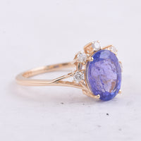 3.30 Ct Oval Natural Tanzanite 14K Gold Ring
