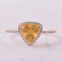 0.77 Ct Trillion Br.Fire Opal 9K Gold Ring