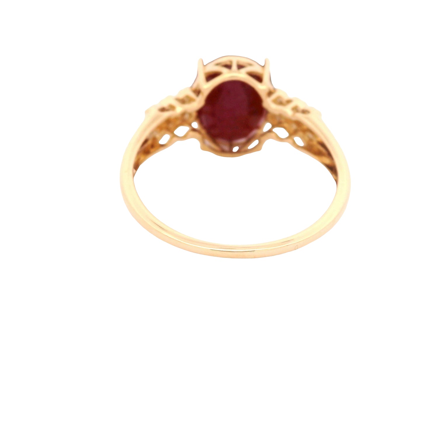 3.59 Ct Oval Ruby 14K Gold Ring