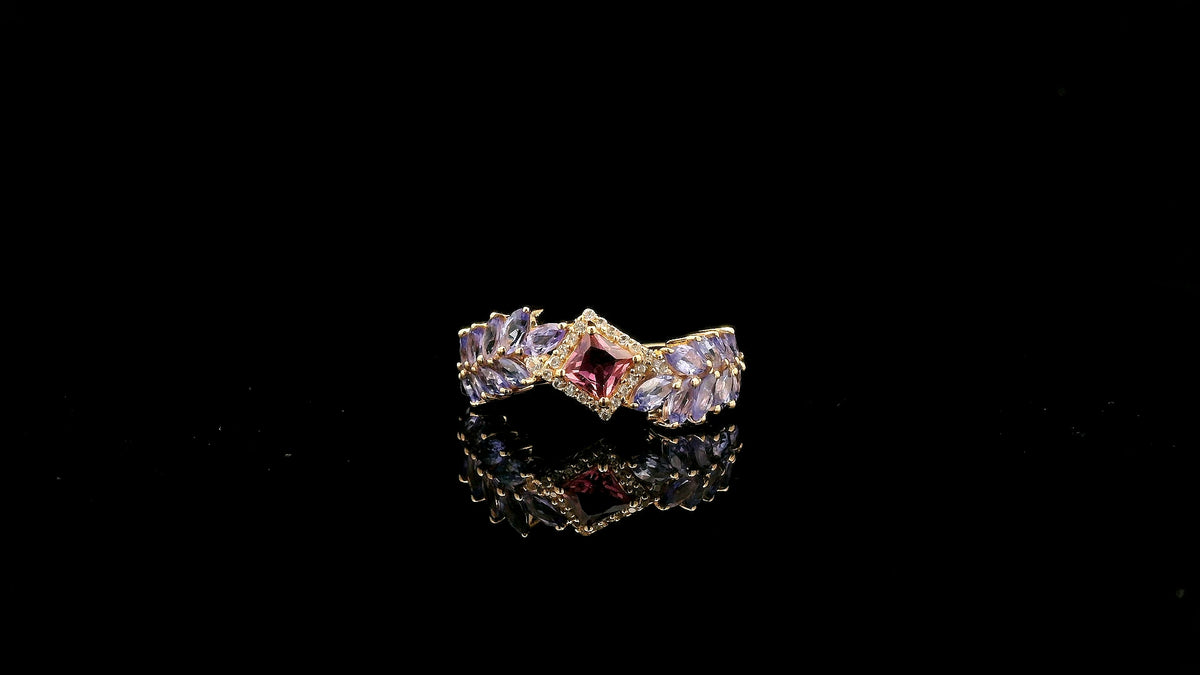 2.06 Ct Square Tourmaline 14K Gold Ring