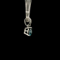 1.59 Carats Blue Lab Grown Diamond 14K Gold Pendant