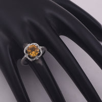1.43 Ct Round Mixed Cut Natural Fire Opal 950 Platinum Ring