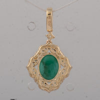 2.24 Ct Oval Emerald 9K Gold Pendant
