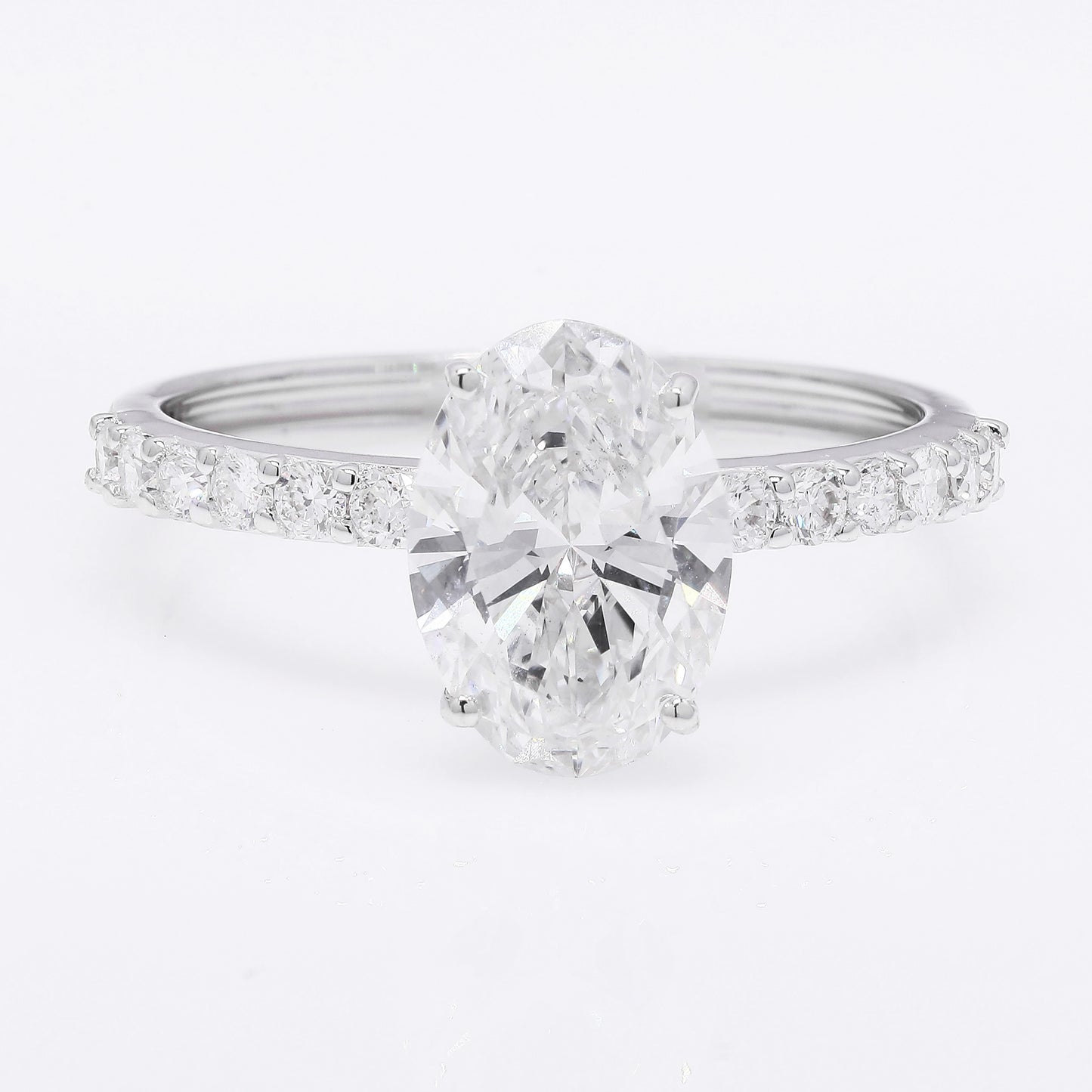 2.17 Ct Oval Brilliant Lab Grown Diamond 14K Gold Ring