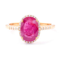 2.89 Ct Cushion Ruby 18K Gold Ring