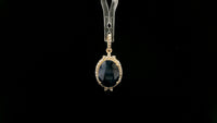 3.42 Ct Oval Natural Sapphire 14K Gold Pendant