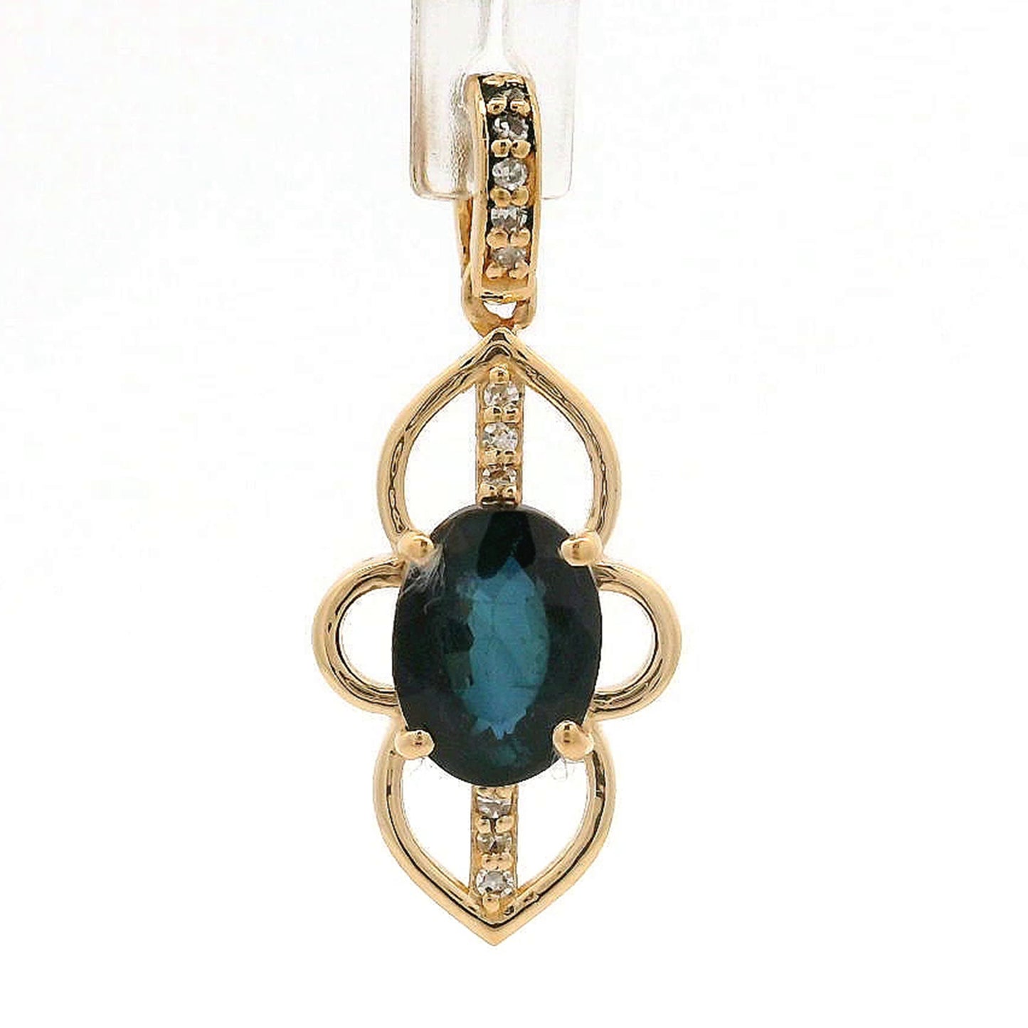 1.24 Ct Oval Sapphire 14K Gold Pendant
