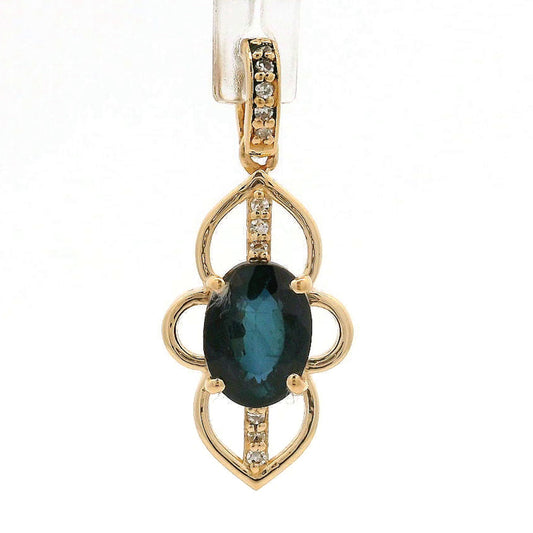 1.24 Ct Oval Sapphire 14K Gold Pendant