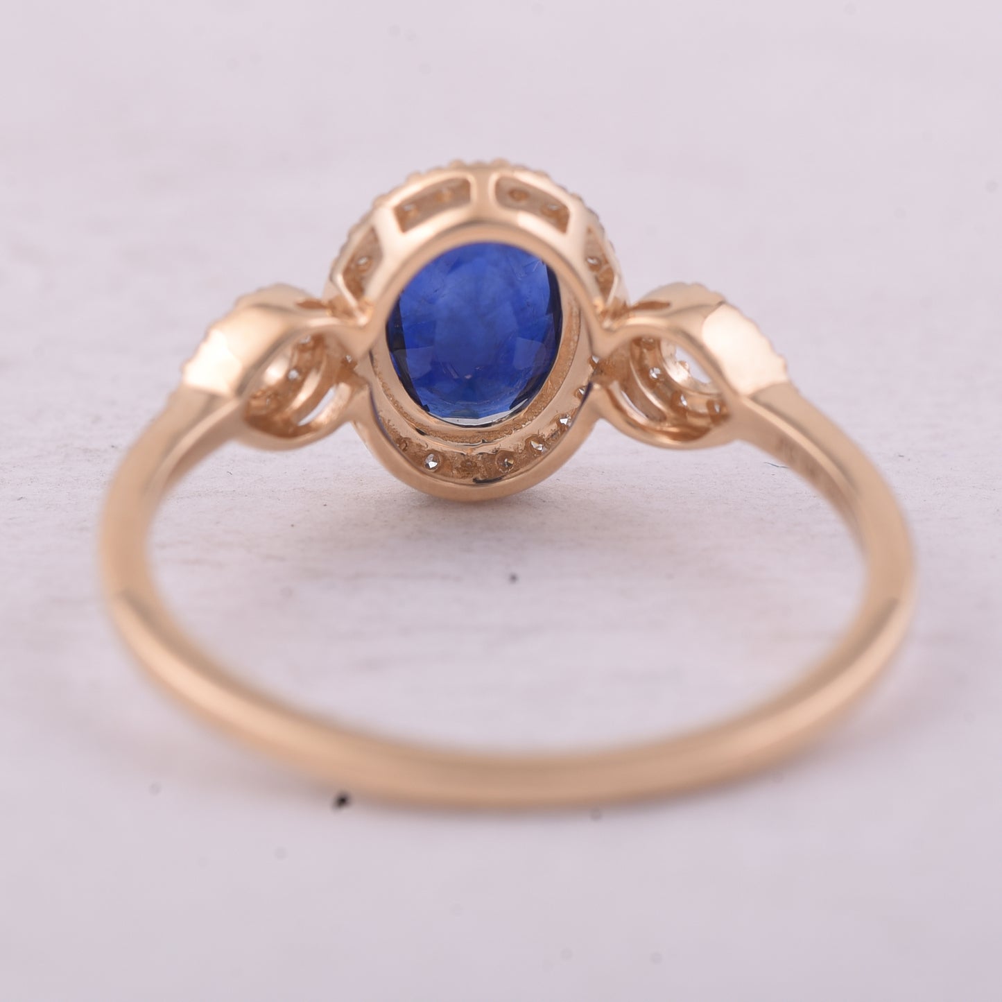 1.42 Ct Oval Mixed Cut Natural Sapphire 14K Gold Ring