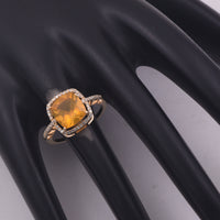 2.24 Ct Cushion Mixed Cut Natural Fire Opal 14K Gold Ring