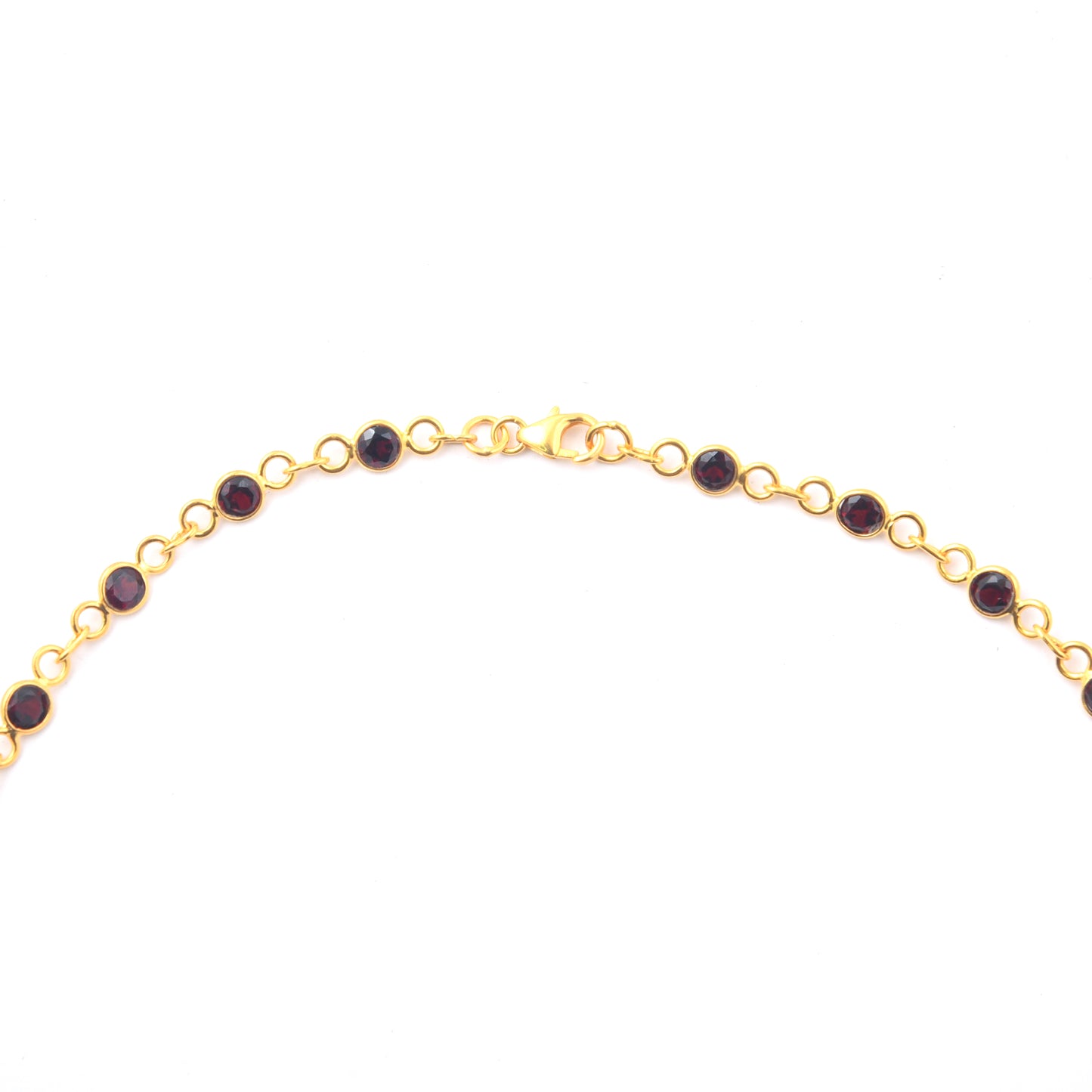 9.48 Ct Round Garnet 925 Sterling Silver Necklace