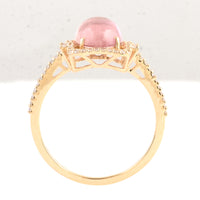 2.38 Ct Oval Cabochon Natural Tourmaline 14K Gold Ring