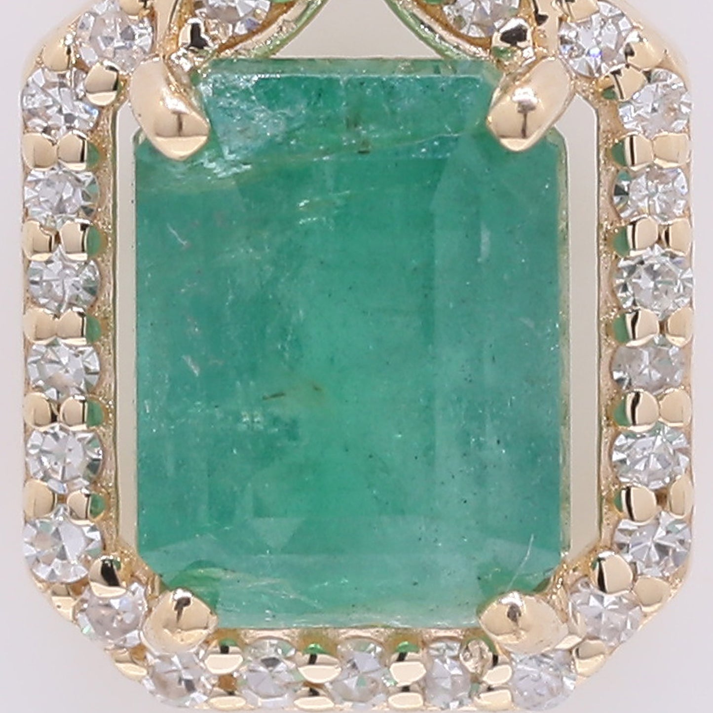 1.38 Ct Octagon Step Cut Natural Emerald 14K Gold Pendant