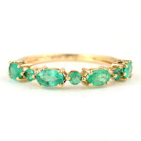 1.05 Ct Oval Mixed Cut Natural Beryl Emerald 14K Gold Ring