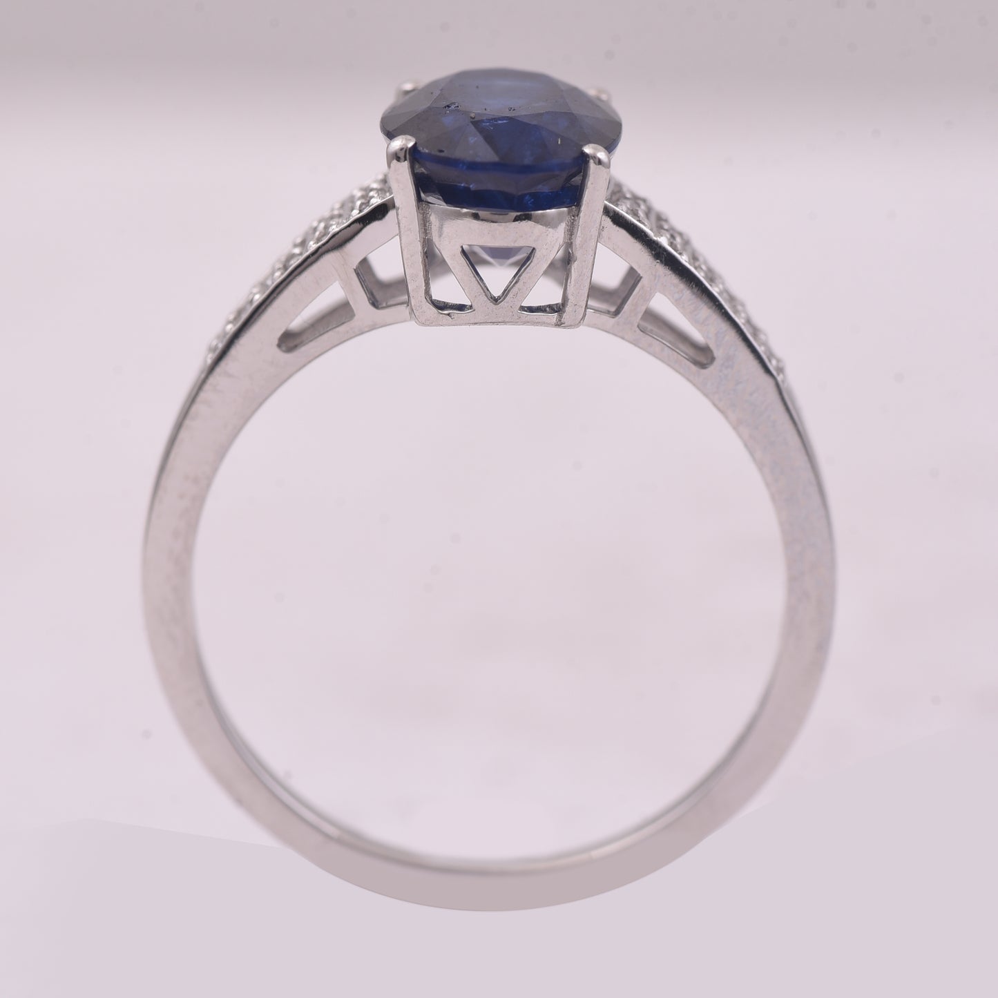 2.82 Ct Oval Mixed Cut Natural Sapphire 950 Platinum Ring
