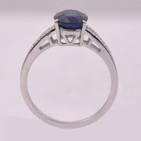 2.82 Ct Oval Mixed Cut Natural Sapphire 950 Platinum Ring