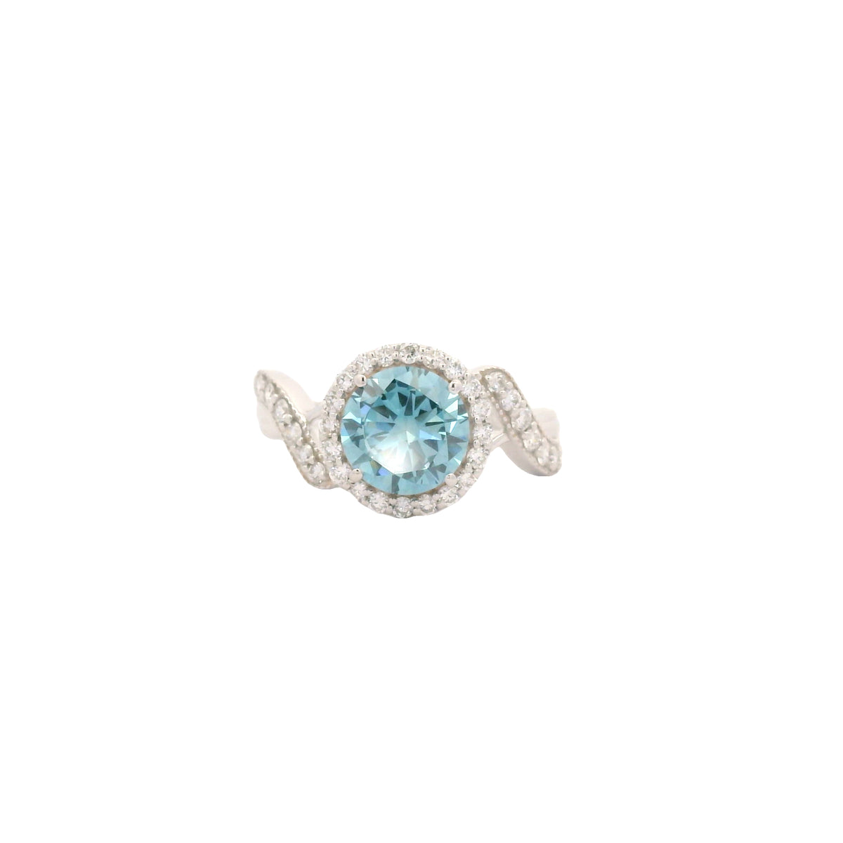 1.98 Carats Blue Lab Grown Diamond 14K Gold Ring