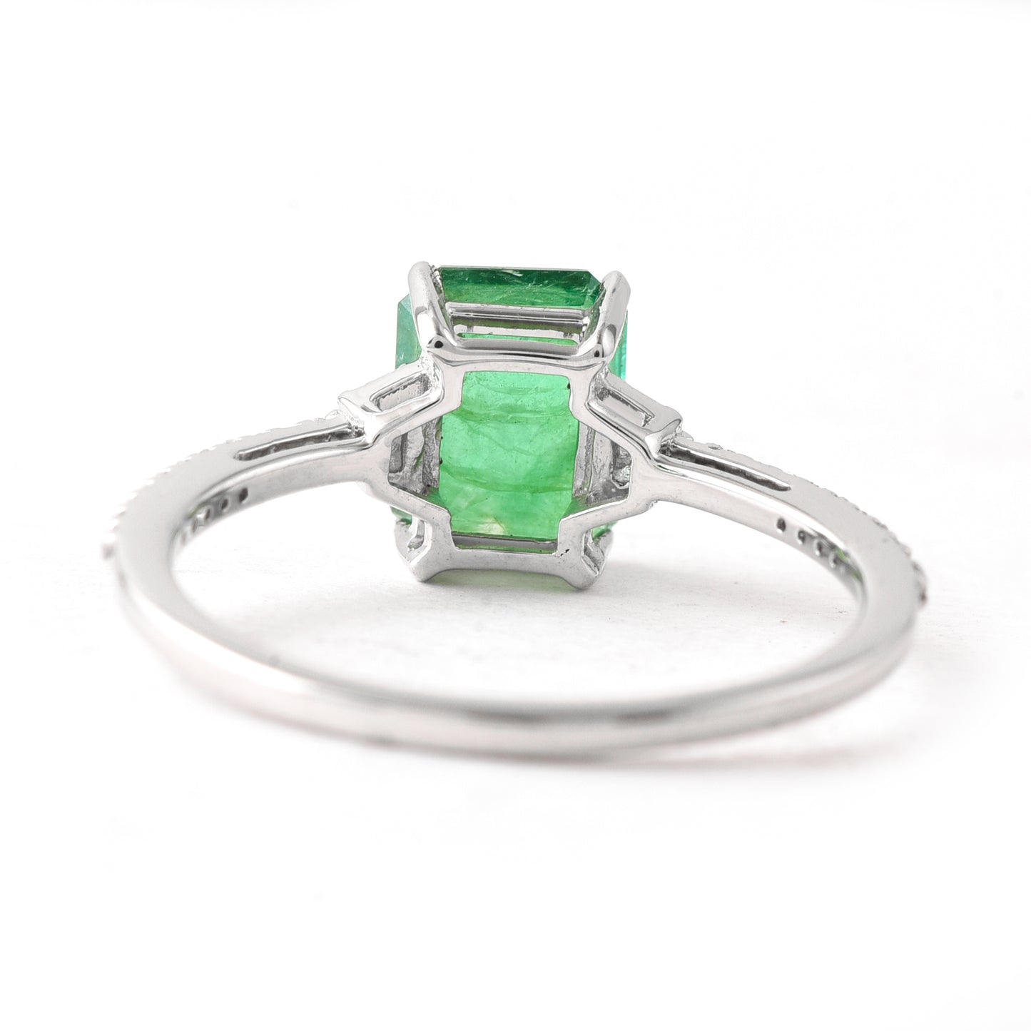 1.52 Ct Octagon Mixed Cut Natural Emerald 950 Platinum Ring