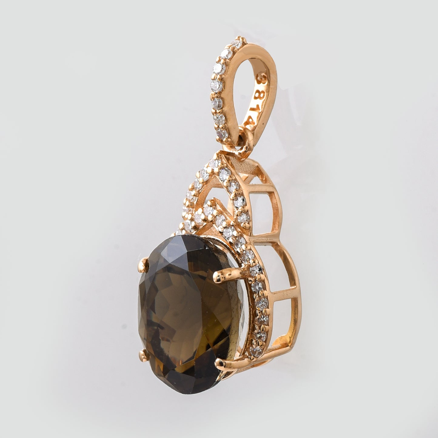 3.33 Ct Oval Mixed Cut Natural Tourmaline 14K Gold Pendant