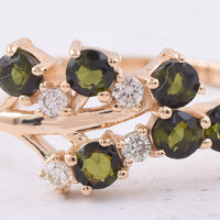 0.52 Ct Round Natural Green Tourmaline 14K Gold Ring