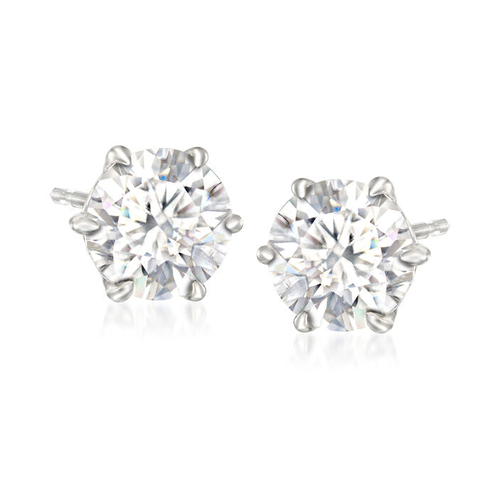 2.00 ct. t.w. Moissanite Stud Earrings in Sterling Silver