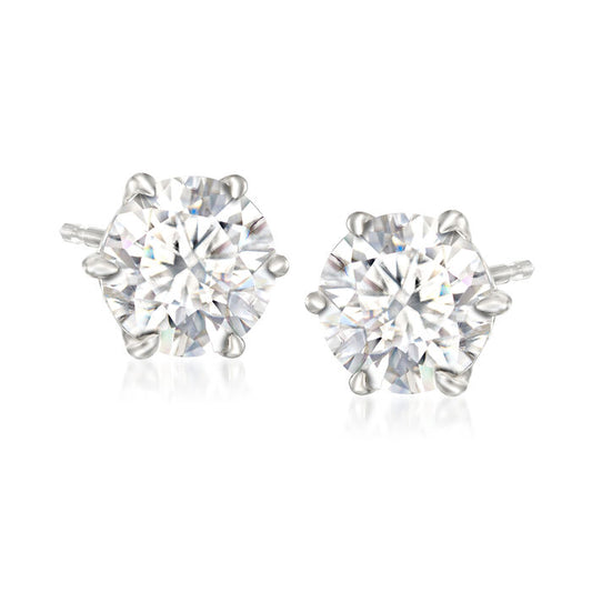 2.00 ct. t.w. Moissanite Stud Earrings in Sterling Silver