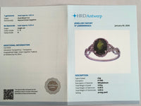 2.82 Ct Oval Mixed Cut Natural Green Sapphire 950 Platinum Ring