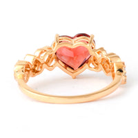 2.01 Ct Heart Mixed Cut Natural Garnet 14K Gold Ring