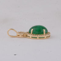 2.95 Ct Oval Emerald 9K Gold Pendant