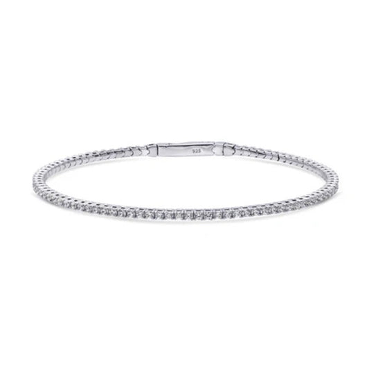 Flexible CZ Bangle in Sterling Silver